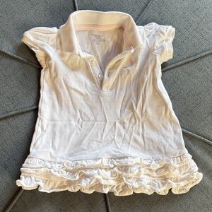 Ralph Lauren White Kids Polo with Ruffles